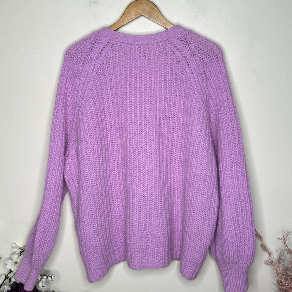 SEZANE Basile Cardigan Sweater Mauve Purple Sz XXXL $198 {245} - Picture 5 of 7